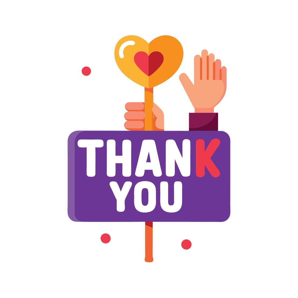 Thank You placard typography concept illustration vector