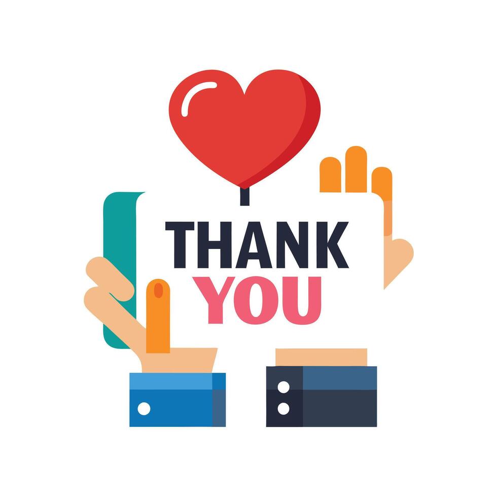 Thank You placard typography concept illustration vector