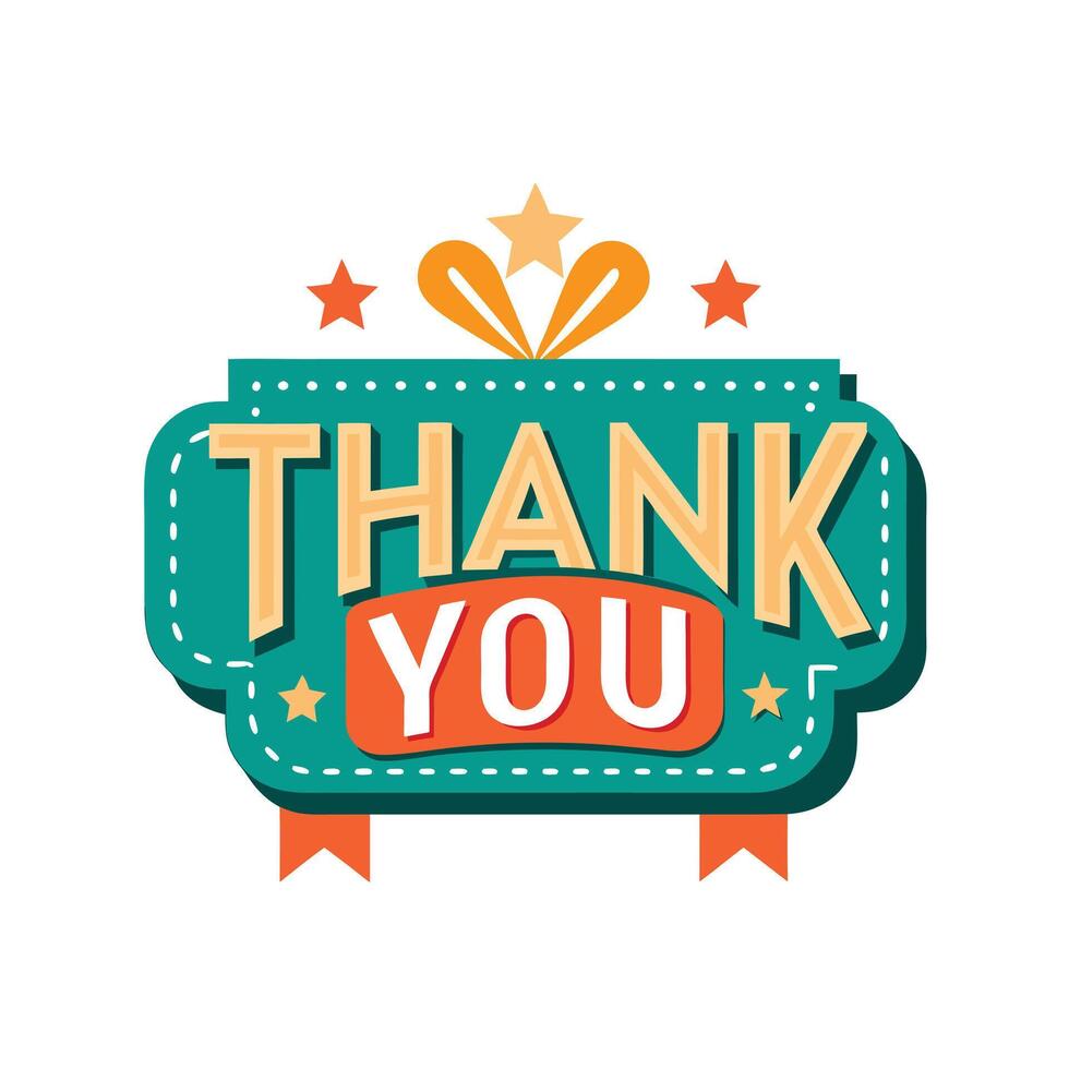 Thank You placard typography concept illustration vector