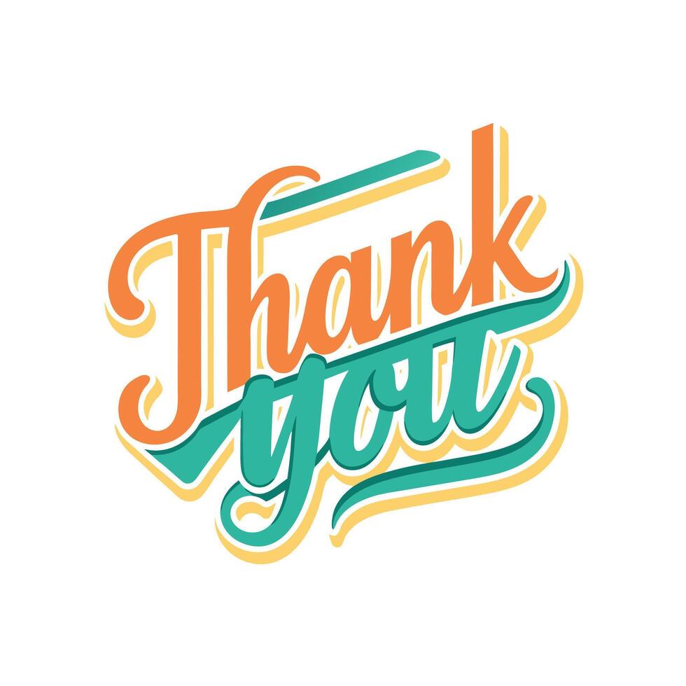 Thank You placard typography concept illustration vector