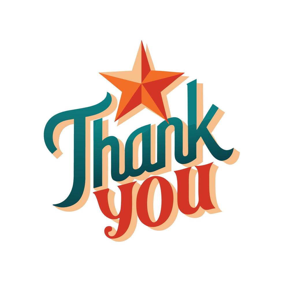 Thank You placard typography concept illustration vector