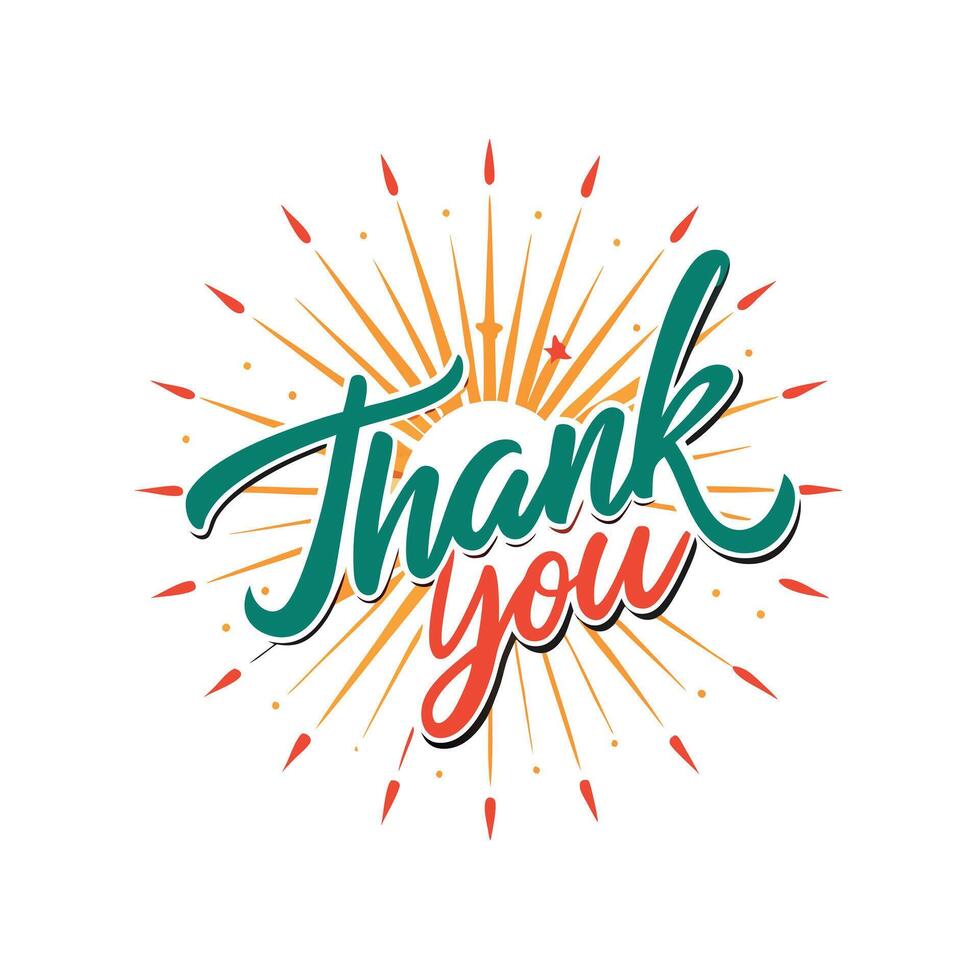 Thank You placard typography concept illustration vector
