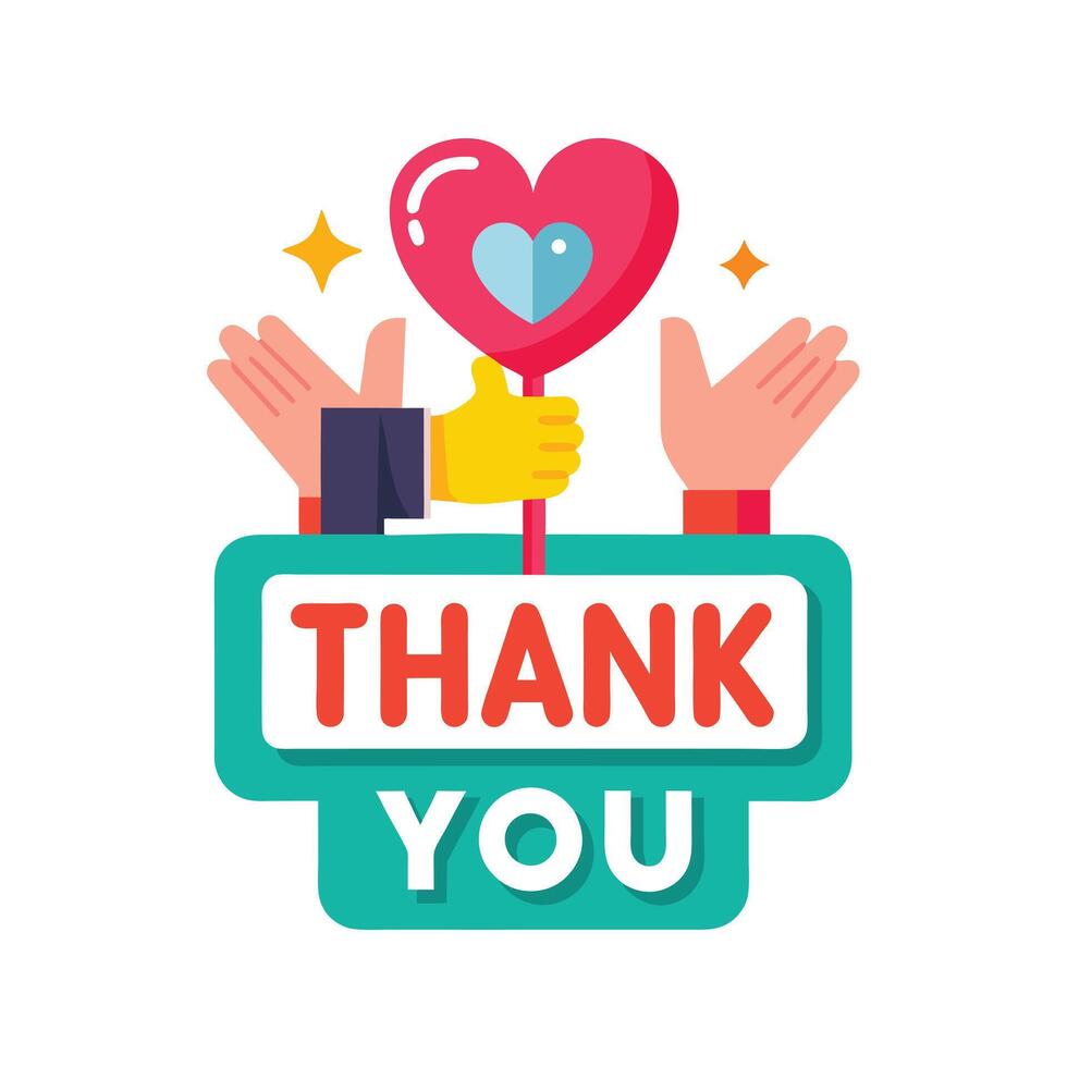 Thank You placard typography concept illustration vector