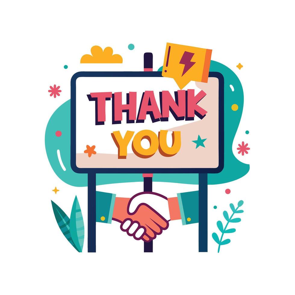 Thank You placard typography concept illustration vector