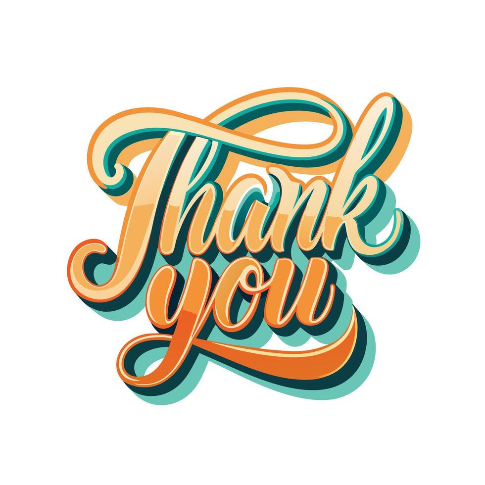 Thank You placard typography concept illustration vector
