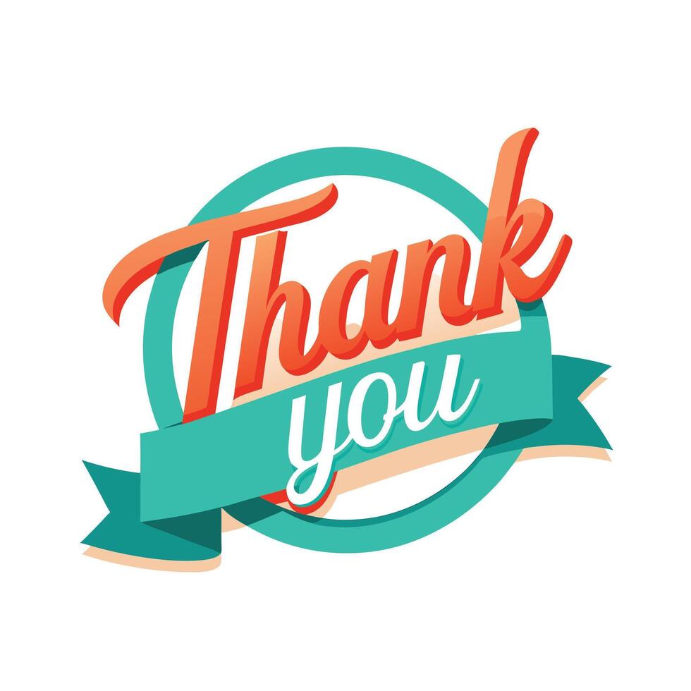 Thank You placard typography concept illustration vector
