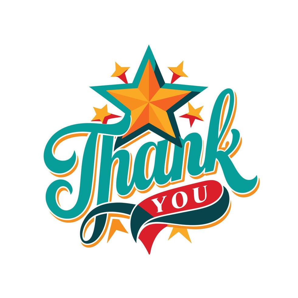 Thank You placard typography concept illustration vector