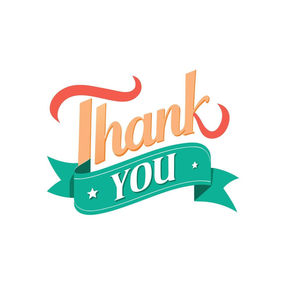 Thank You placard typography concept illustration vector