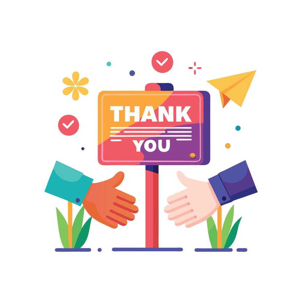 Thank You placard typography concept illustration vector