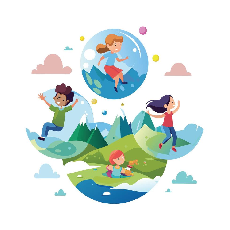 Kids moments illustration concept vector