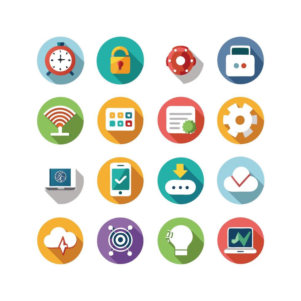 Technology Icon Set Illustration for Documents, Websites and Mobile Applications vector