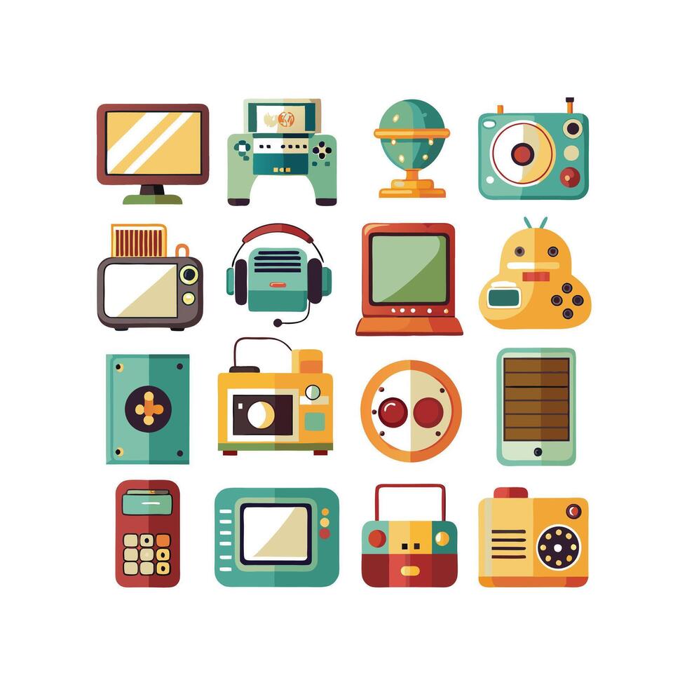 Technology Icon Set Illustration for Documents, Websites and Mobile Applications vector
