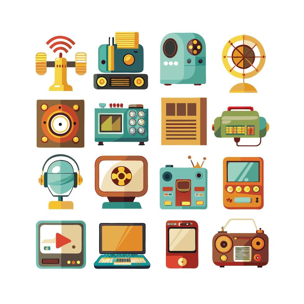 Technology Icon Set Illustration for Documents, Websites and Mobile Applications vector