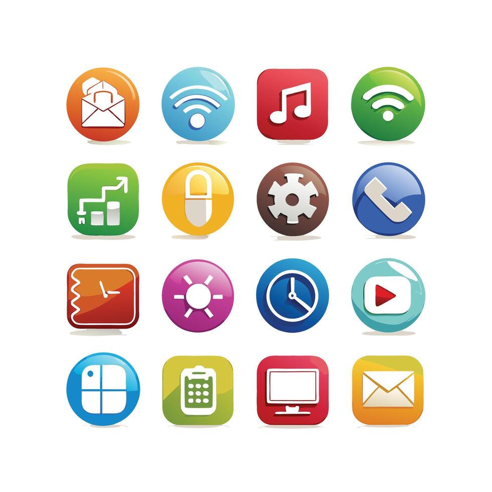 Technology Icon Set Illustration for Documents, Websites and Mobile Applications vector