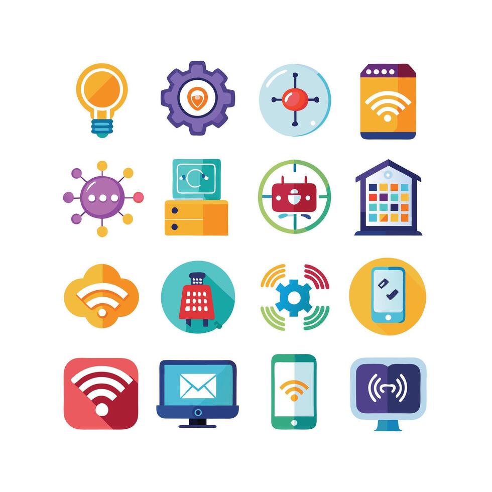 Technology Icon Set Illustration for Documents, Websites and Mobile Applications vector