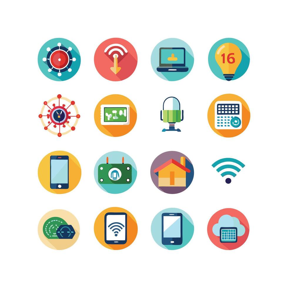 Technology Icon Set Illustration for Documents, Websites and Mobile Applications vector