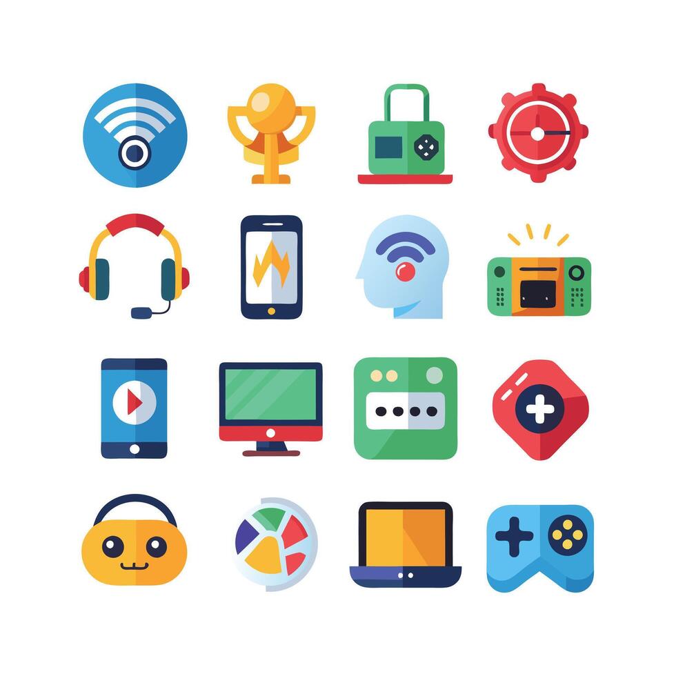 Technology Icon Set Illustration for Documents, Websites and Mobile Applications vector