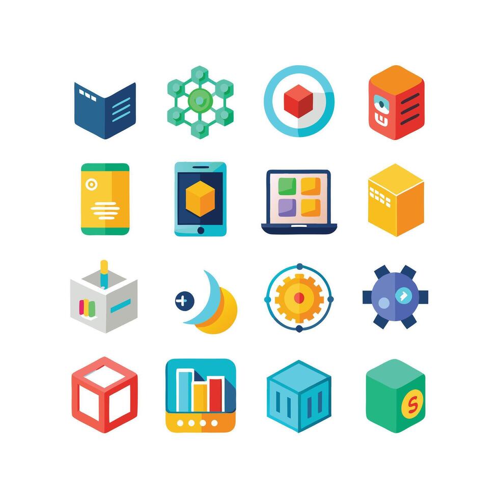 Technology Icon Set Illustration for Documents, Websites and Mobile Applications vector