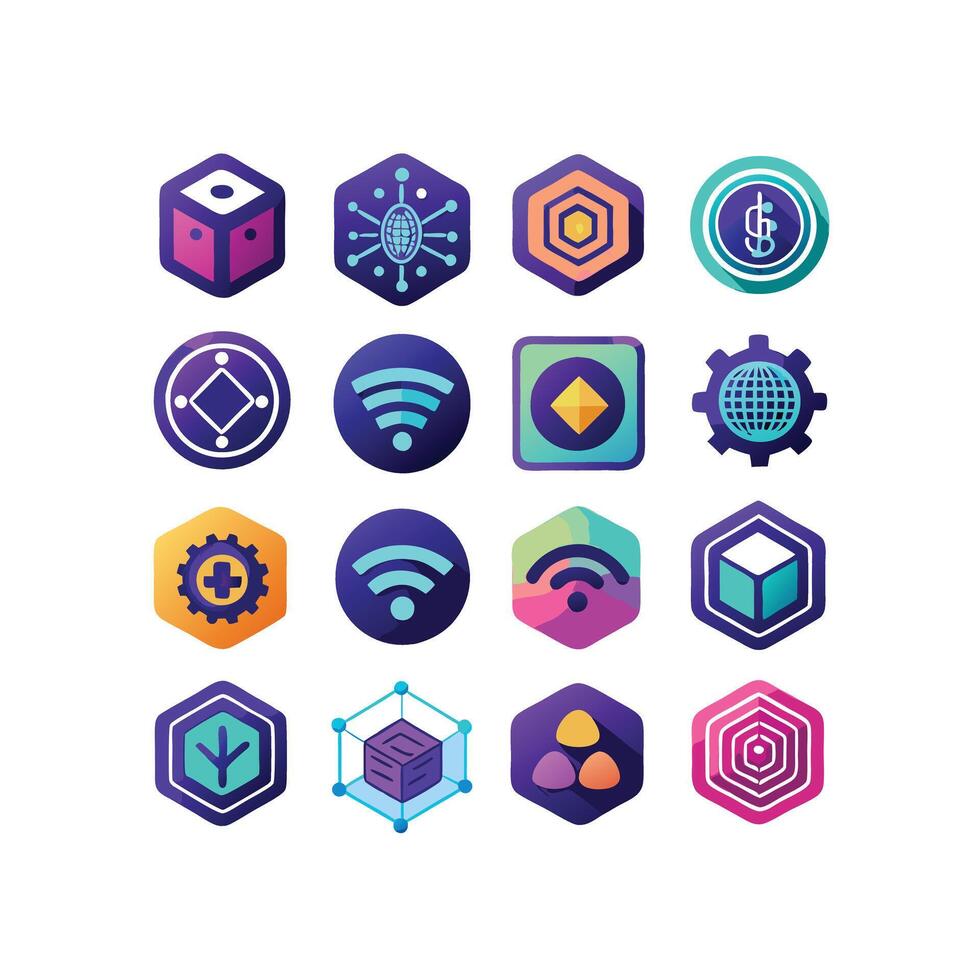 Technology Icon Set Illustration for Documents, Websites and Mobile Applications vector