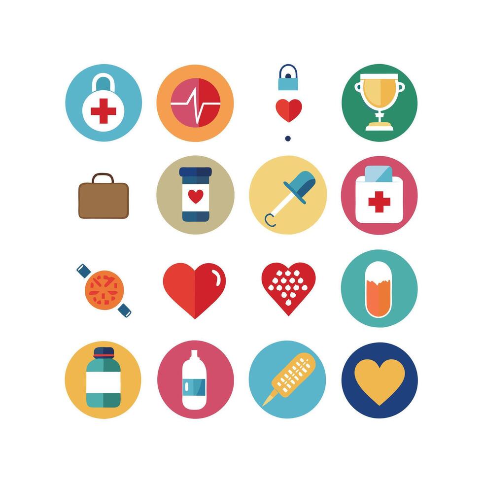 Healthcare Icon Set Collection for Documents, Websites and Mobile Applications vector