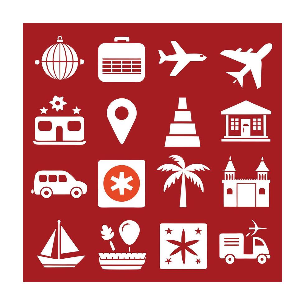 Travel Icon Set Collection for Documents, Websites and Mobile Applications vector