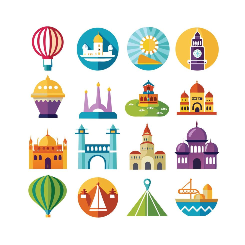 Travel Icon Set Collection for Documents, Websites and Mobile Applications vector