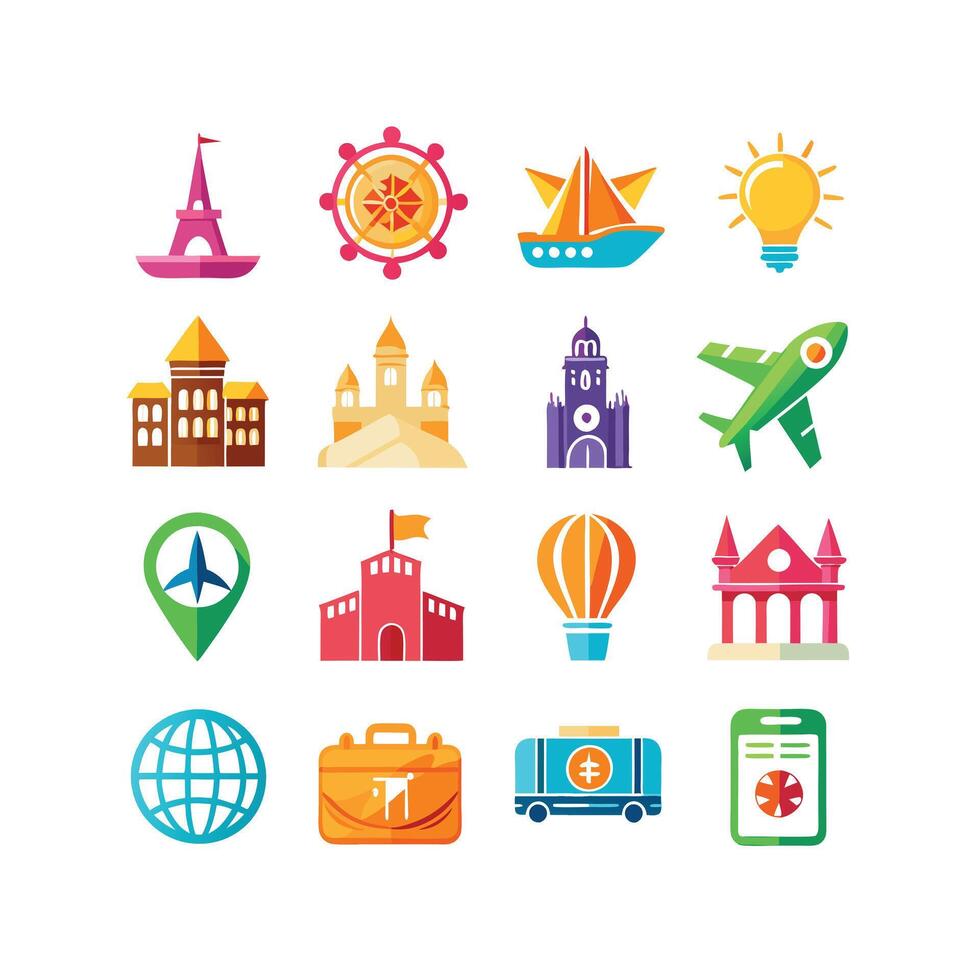 Travel Icon Set Collection for Documents, Websites and Mobile Applications vector