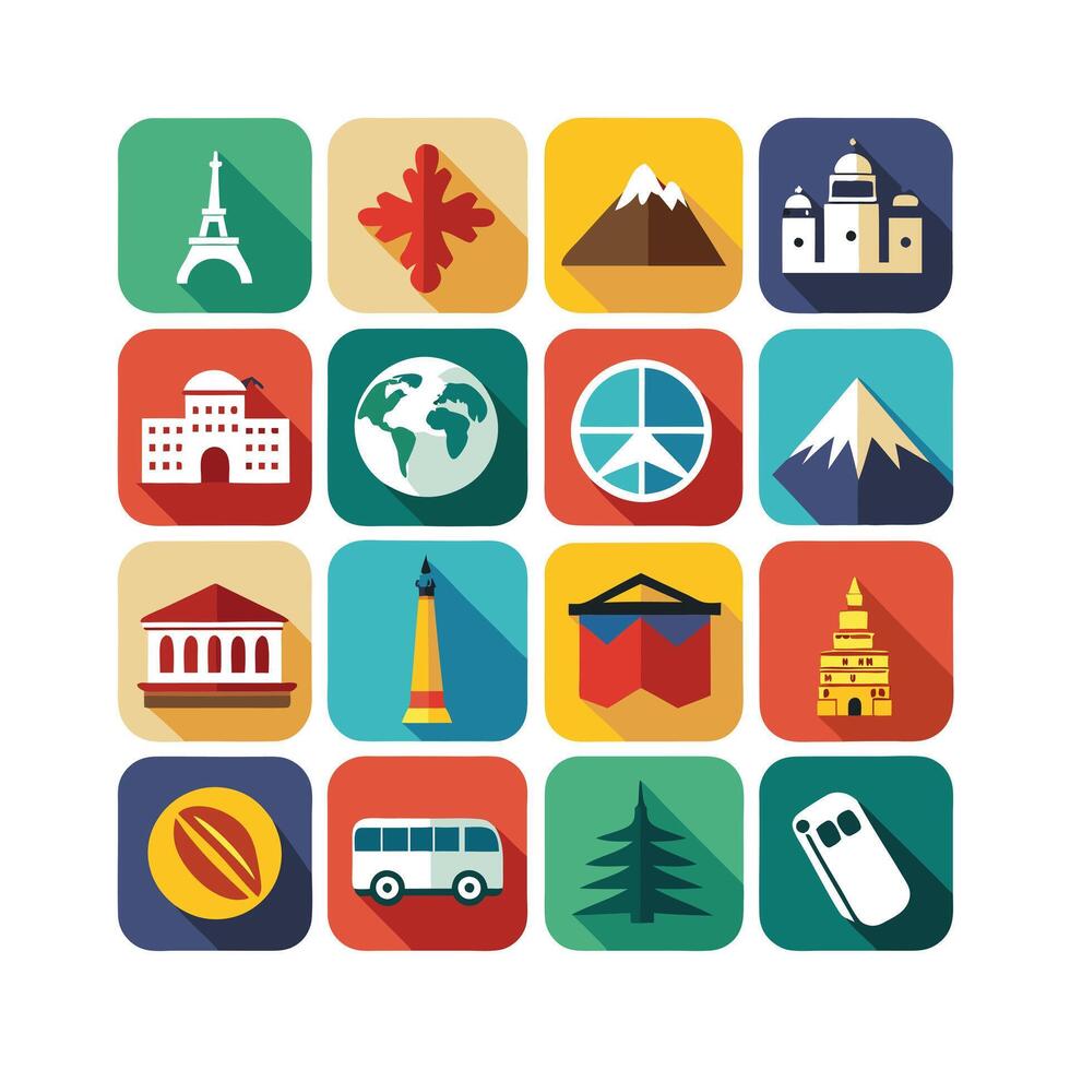 Travel Icon Set Collection for Documents, Websites and Mobile Applications vector