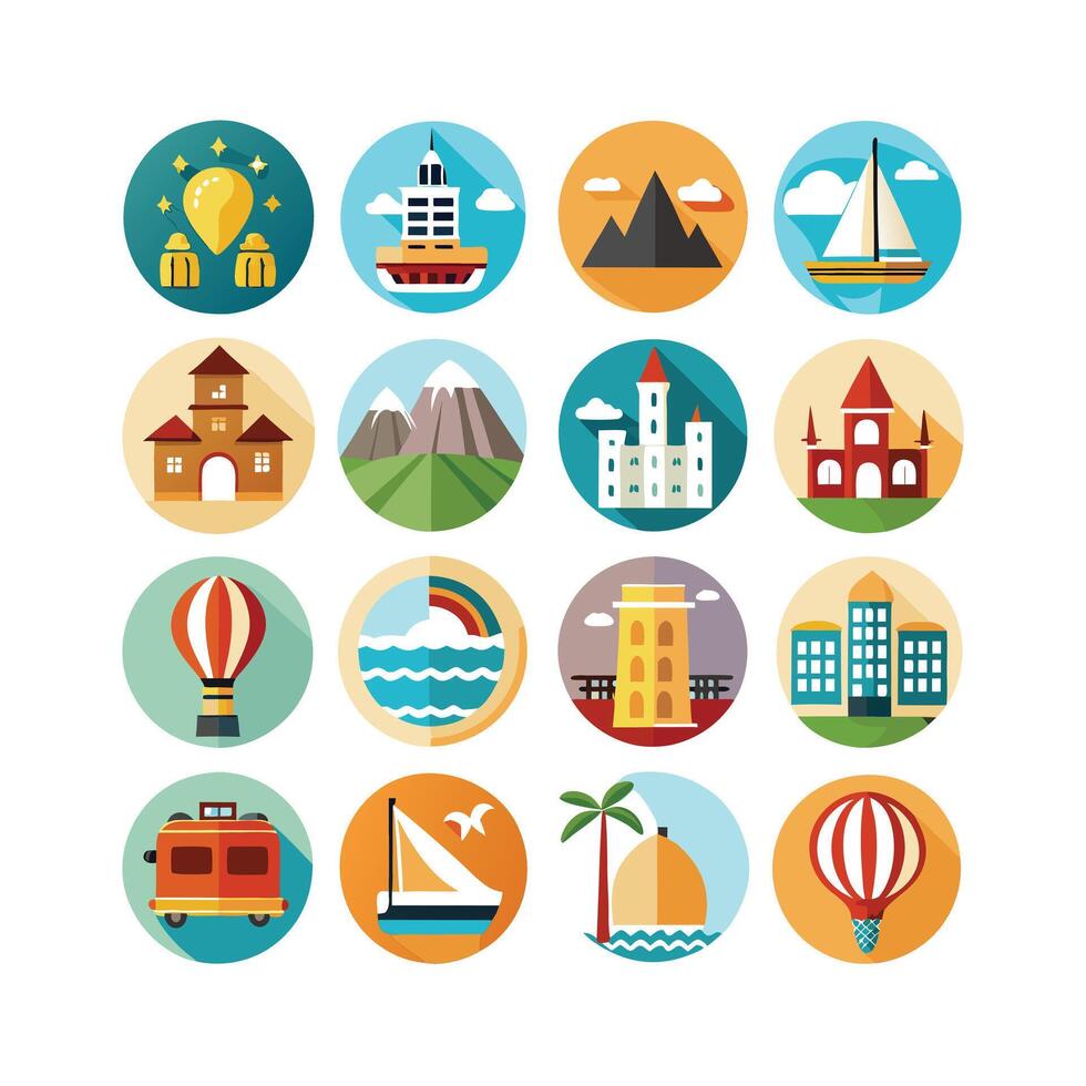 Travel Icon Set Collection for Documents, Websites and Mobile Applications vector