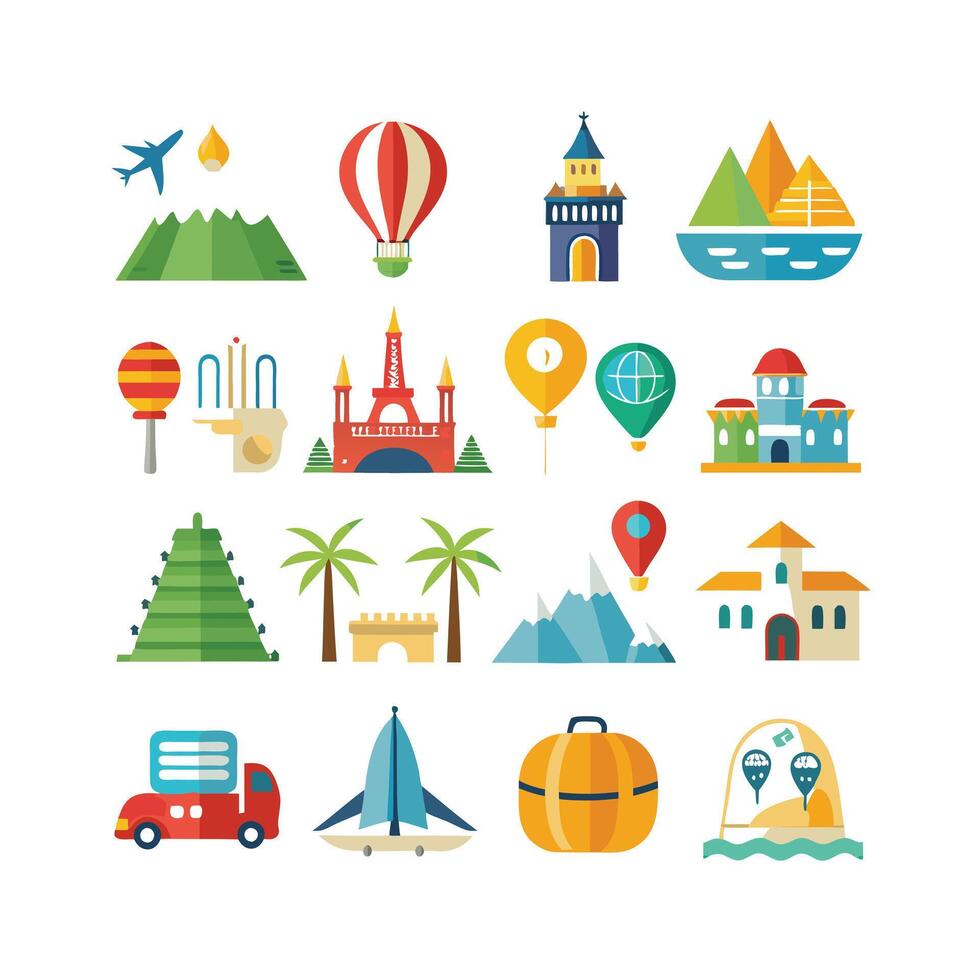Travel Icon Set Collection for Documents, Websites and Mobile Applications vector