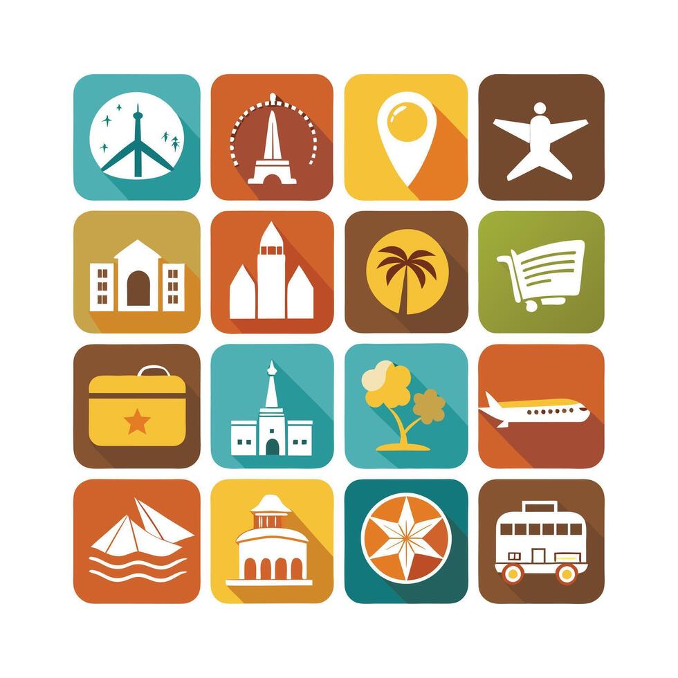 Travel Icon Set Collection for Documents, Websites and Mobile Applications vector