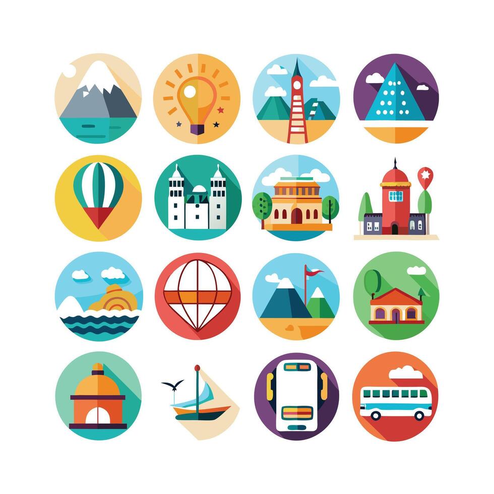Travel Icon Set Collection for Documents, Websites and Mobile Applications vector