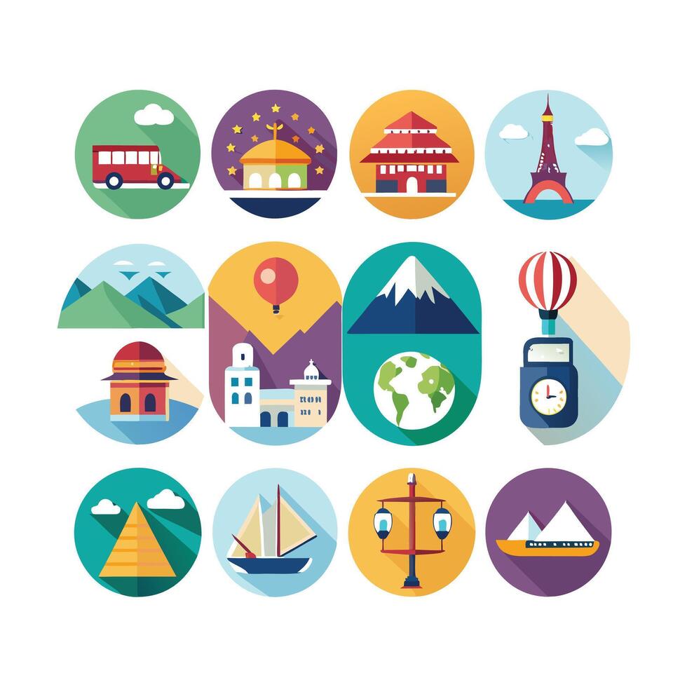 Travel Icon Set Collection for Documents, Websites and Mobile Applications vector