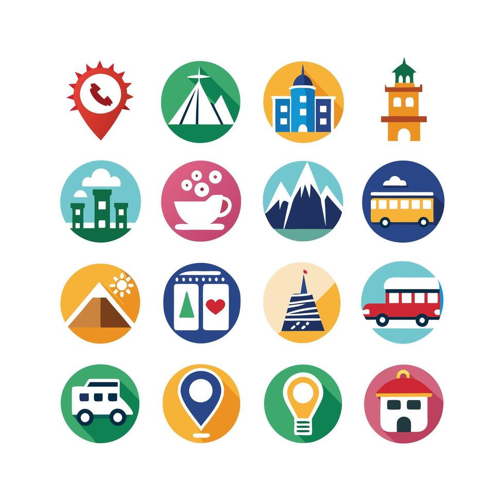 Travel Icon Set Collection for Documents, Websites and Mobile Applications vector