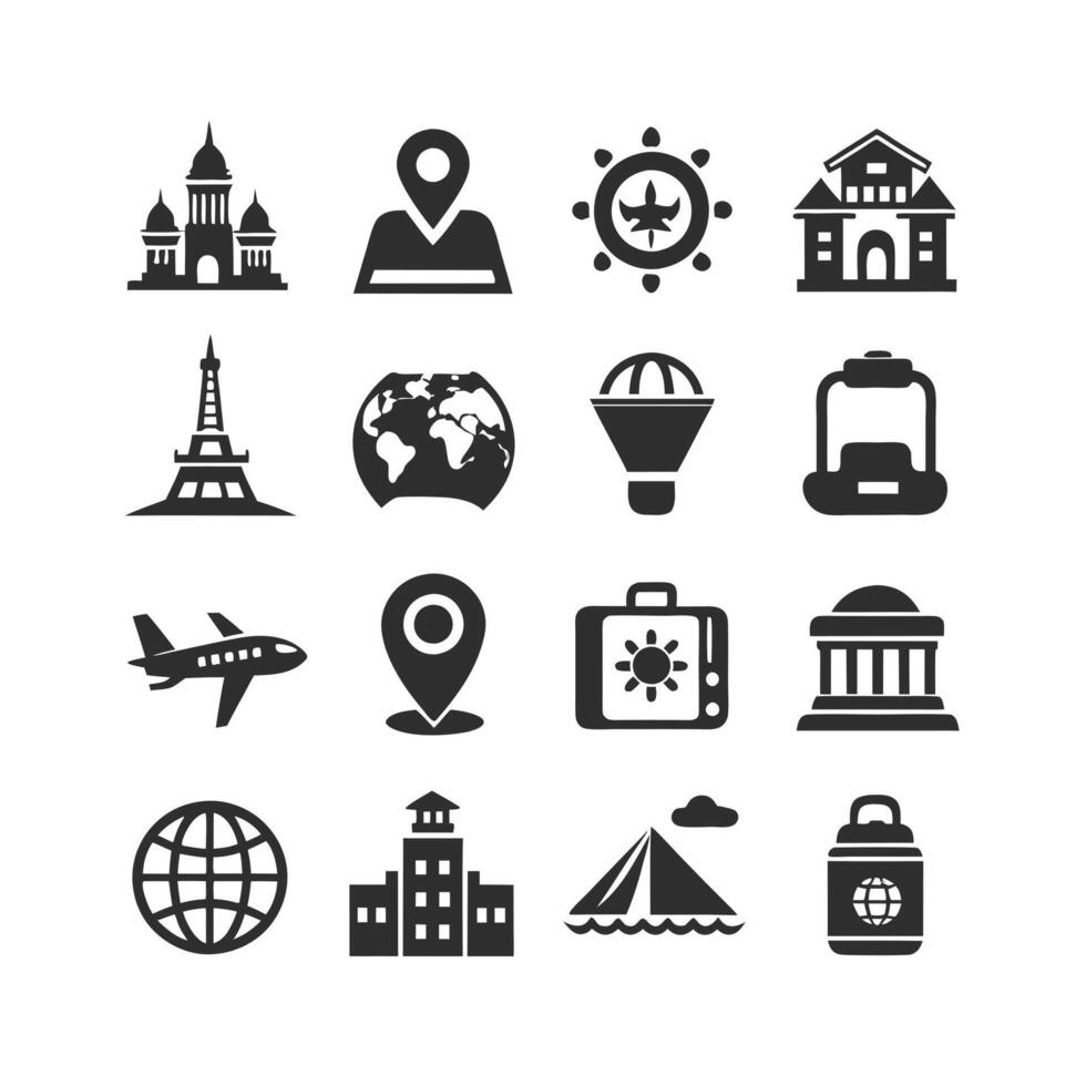 Travel Icon Set Collection for Documents, Websites and Mobile Applications vector