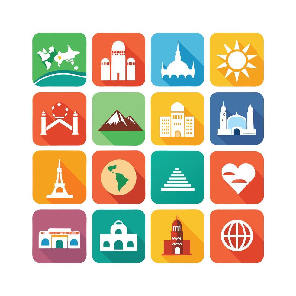 Travel Icon Set Collection for Documents, Websites and Mobile Applications vector