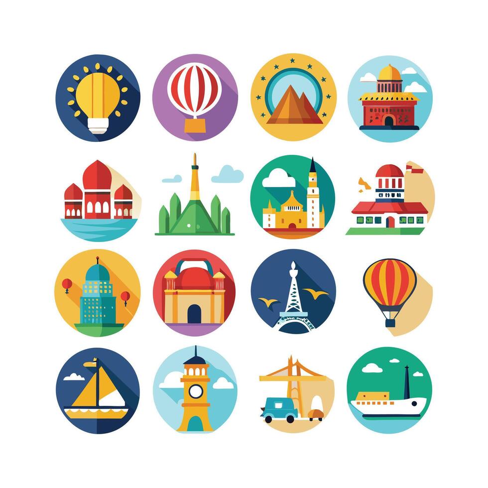 Travel Icon Set Collection for Documents, Websites and Mobile Applications vector