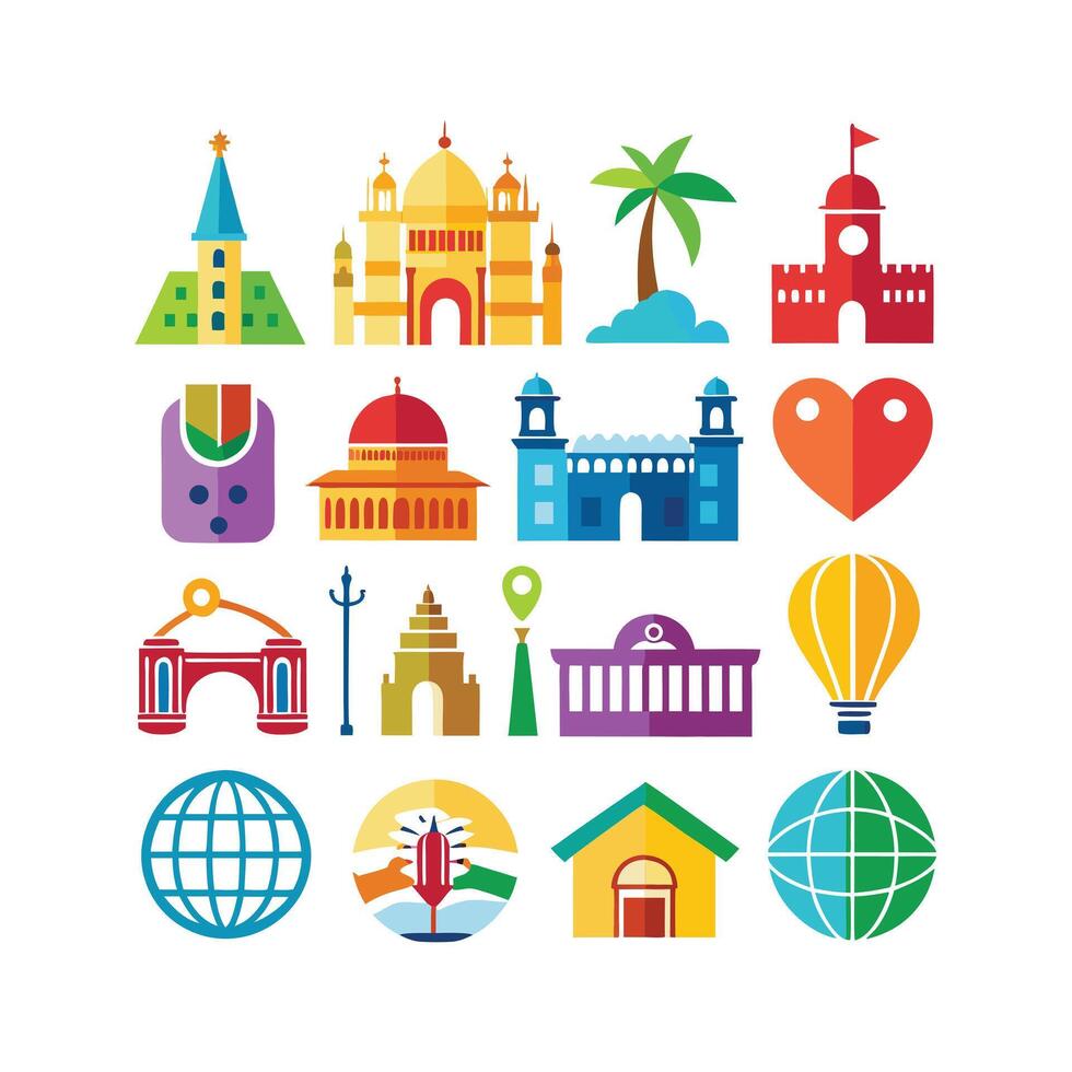 Travel Icon Set Collection for Documents, Websites and Mobile Applications vector