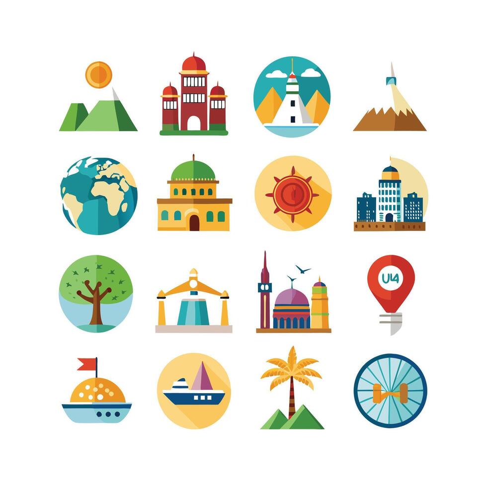 Travel Icon Set Collection for Documents, Websites and Mobile Applications vector
