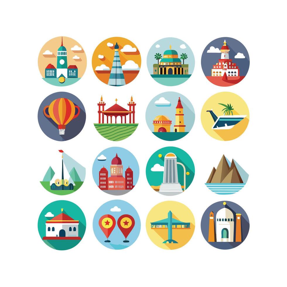 Travel Icon Set Collection for Documents, Websites and Mobile Applications vector