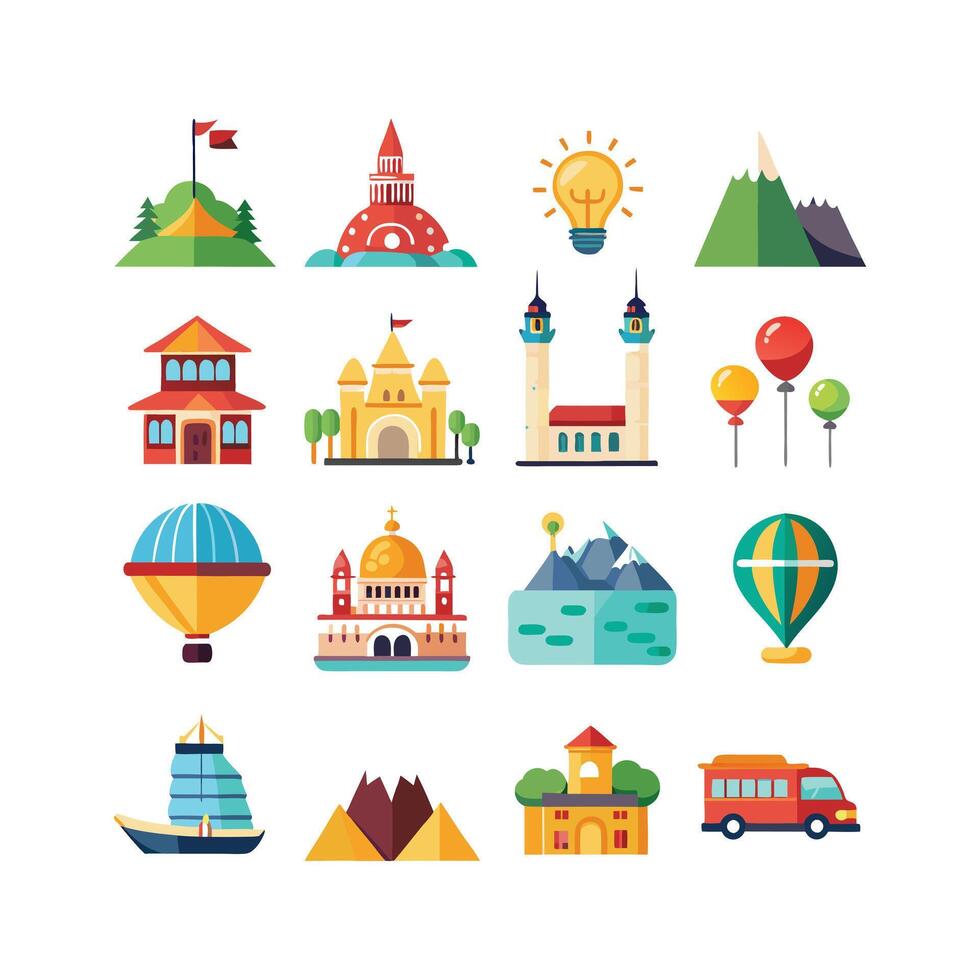Travel Icon Set Collection for Documents, Websites and Mobile Applications vector