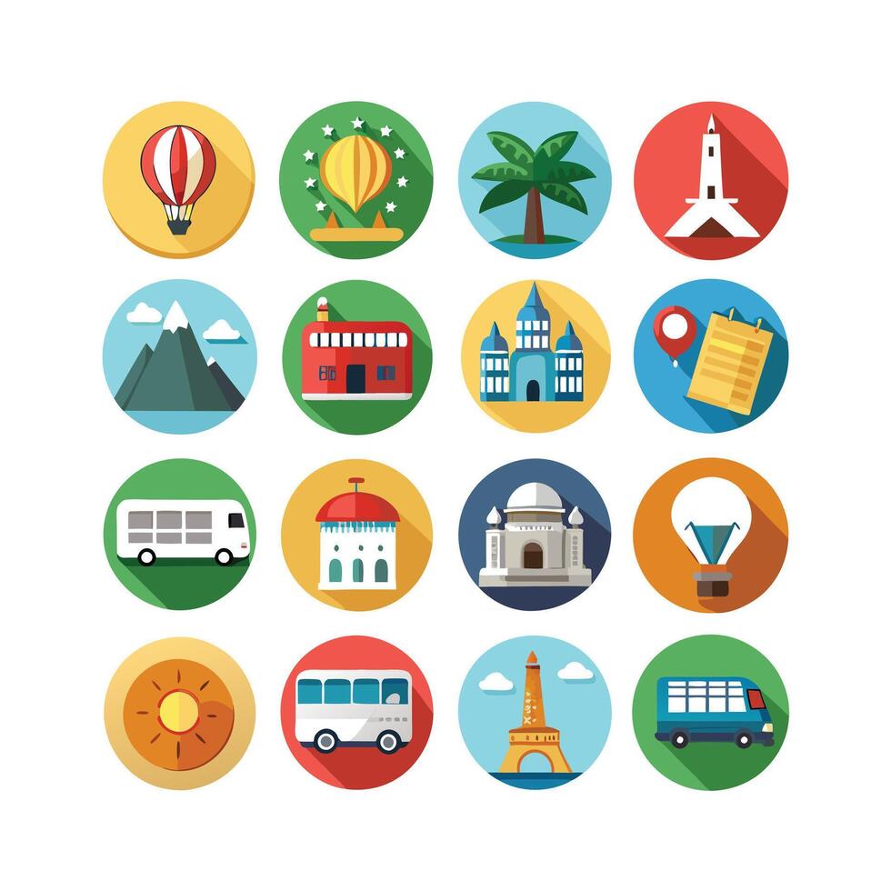 Travel Icon Set Collection for Documents, Websites and Mobile Applications vector