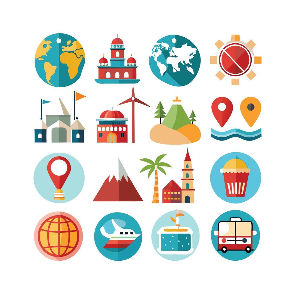 Travel Icon Set Collection for Documents, Websites and Mobile Applications vector