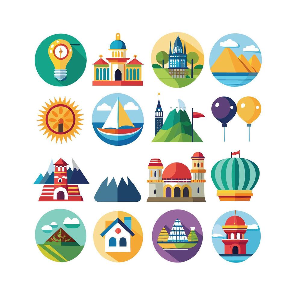 Travel Icon Set Collection for Documents, Websites and Mobile Applications vector