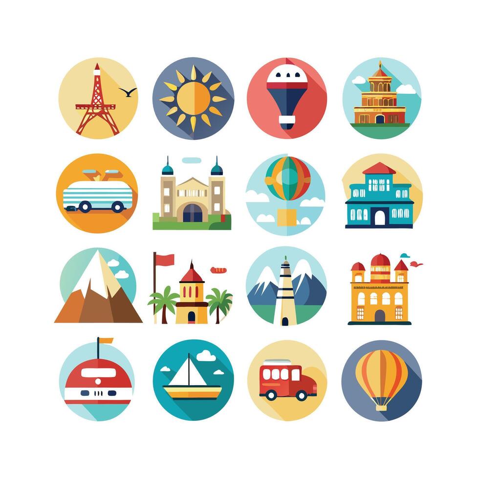 Travel Icon Set Collection for Documents, Websites and Mobile Applications vector