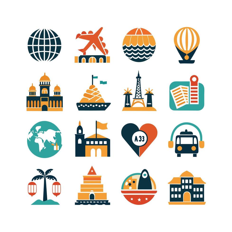 Travel Icon Set Collection for Documents, Websites and Mobile Applications vector