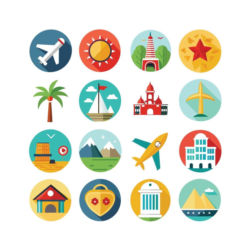 Travel Icon Set Collection for Documents, Websites and Mobile Applications vector