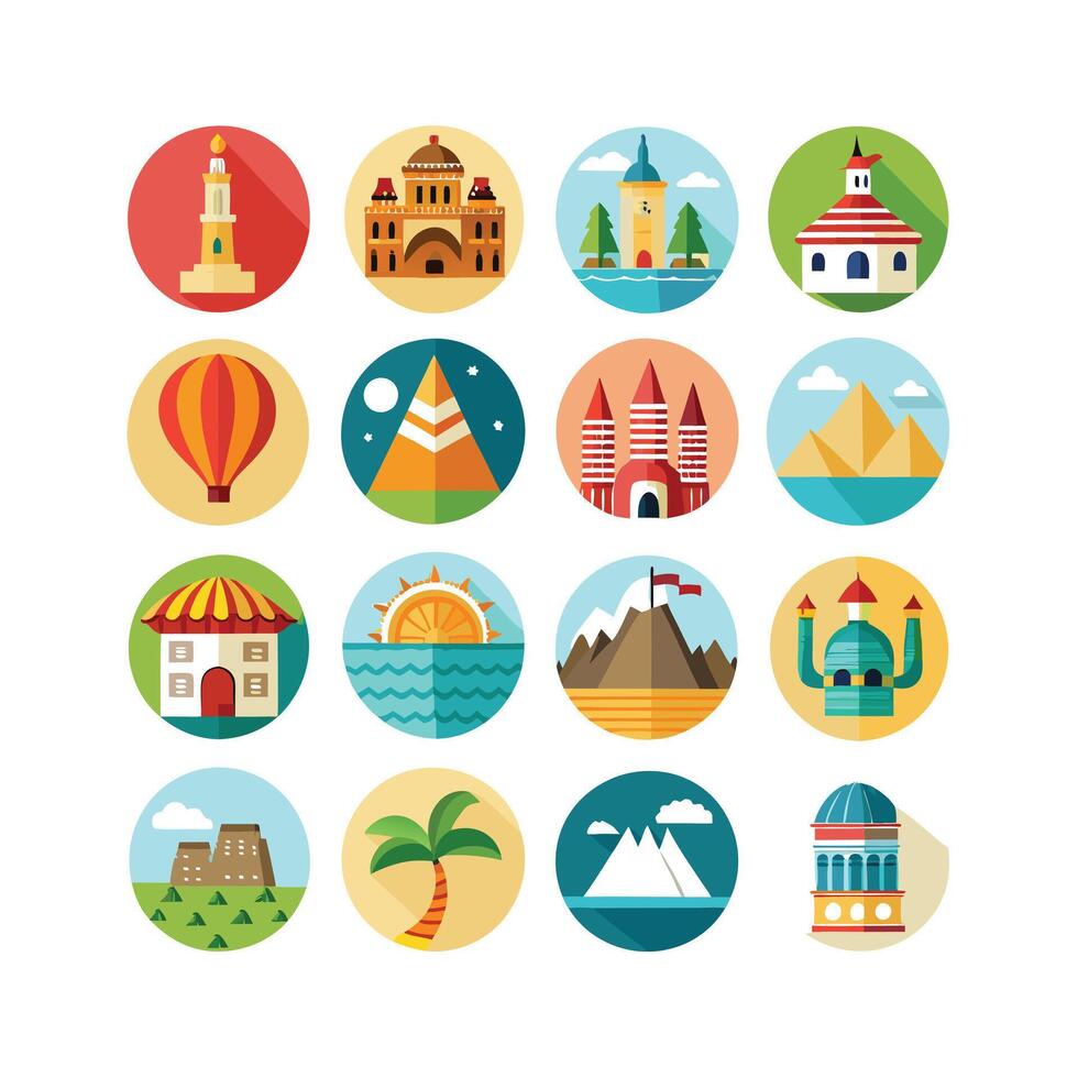 Travel Icon Set Collection for Documents, Websites and Mobile Applications vector