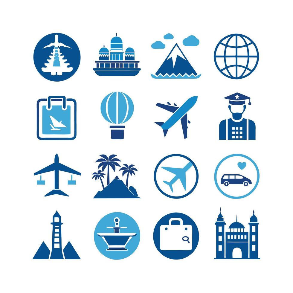 Travel Icon Set Collection for Documents, Websites and Mobile Applications vector