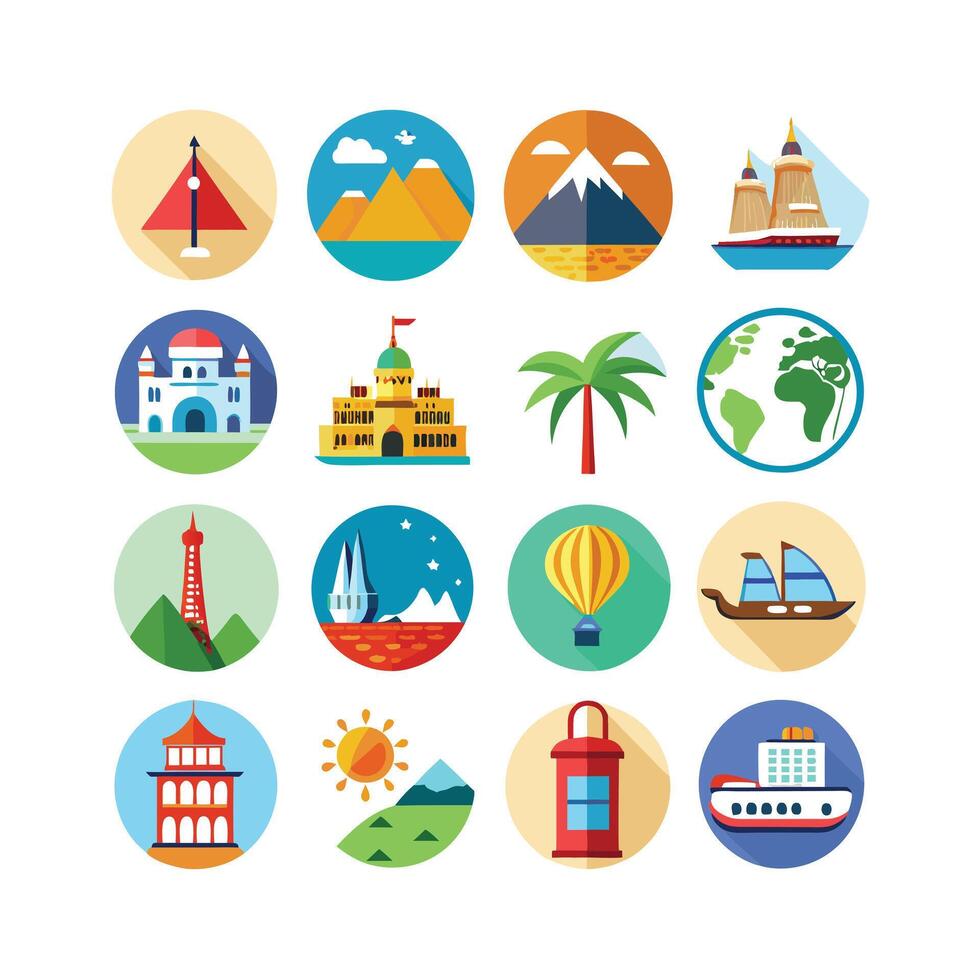 Travel Icon Set Collection for Documents, Websites and Mobile Applications vector